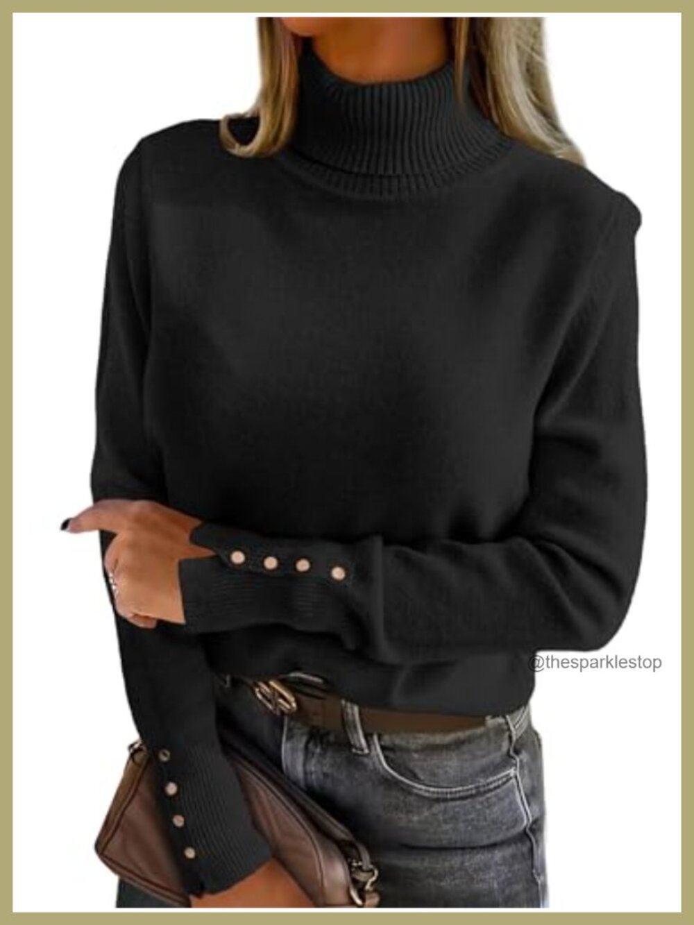 Turtleneck Sweater Women Long Sleeve Knit Pullover Casual